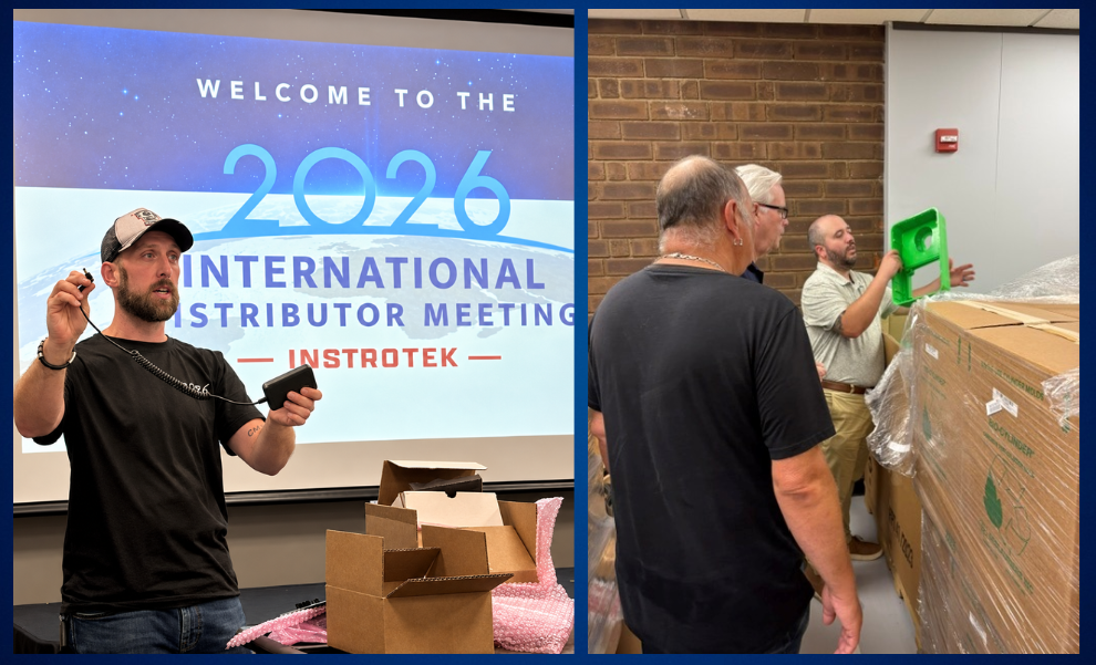 Cory is showing President Hunt and Rick the new technology coming soon to Canada 